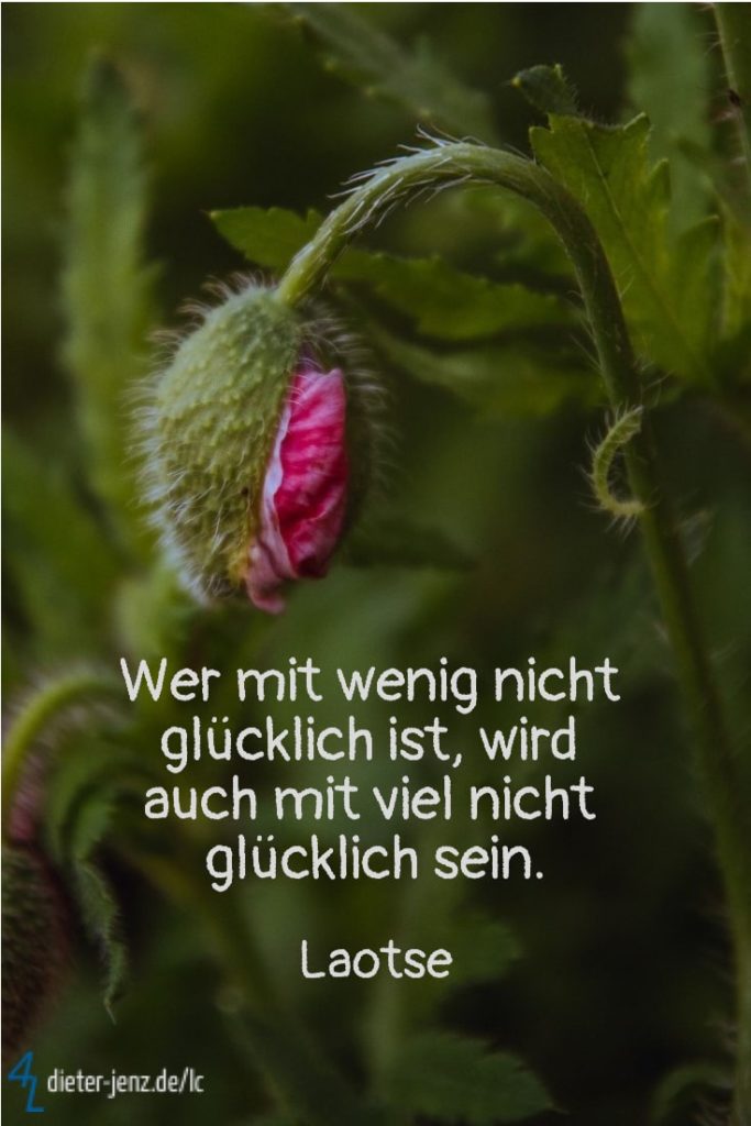 Wer mit wenig nicht glücklich ist, wird auch mit viel nicht