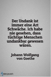 Der Undank ist immer eine Art Schwäche, J.W. v. Goethe - Gestaltung: privat