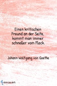 Einen kritischen Freund an der Seite, J.W. v. Goethe - Gestaltung: privat